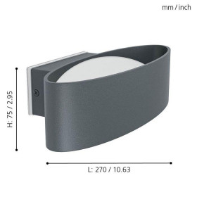Απλίκα LED 11.5W 3000k Ανθρακί Chinoa 98711 EGLO