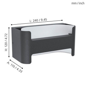 Απλίκα LED 5W 3000k Ανθρακί Passirano 98729 EGLO