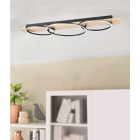Φωτιστικό LED 36W 3000k Μαύρο Και Ξύλο Boyal 99468 EGLO