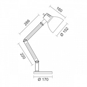 Φωτιστικό Γραφείου E27 Λευκό Και Ξύλο 7060 SPOTLIGHT
