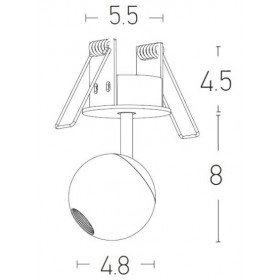 Σποτ Χωνευτό LED 4.5W 3000k Λευκό 1906 ZAMBELIS