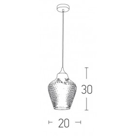 Φωτιστικό Μονόφωτο Ε27 Μπρονζέ Και Διάφανο 19125 ZAMBELIS