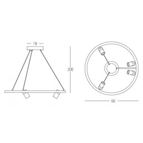 Φωτιστικό LED 47W 3000k Μαύρο 22012 ZAMBELIS
