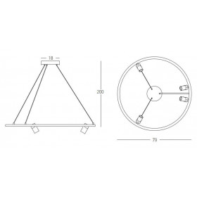 Φωτιστικό LED 59W 3000k Μαύρο 22013 ZAMBELIS