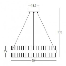 Φωτιστικό LED 56W 3000k Μαύρο Και Διάφανο 22039 ZAMBELIS