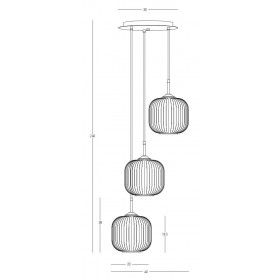 Φωτιστικό Τρίφωτο E27 Ορείχαλκος Και Διάφανο 22073 ZAMBELIS