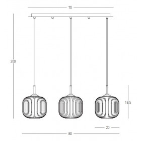 Φωτιστικό Τρίφωτο E27 Ορείχαλκος Και Διάφανο 22074 ZAMBELIS