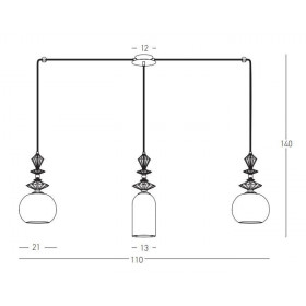 Φωτιστικό Τρίφωτο E27 Πολύχρωμο 22153 ZAMBELIS