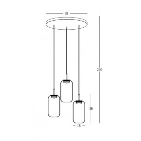 Φωτιστικό LED 36W 3000k Μαύρο Και Χρυσό 23231 ZAMBELIS
