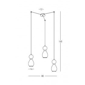 Φωτιστικό Τρίφωτο E14 Πράσινο Και Χρυσό 23246 ZAMBELIS