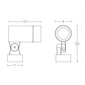 Σποτ Επίτοιχο LED 15W 3000k Γραφίτης E235 ZAMBELIS