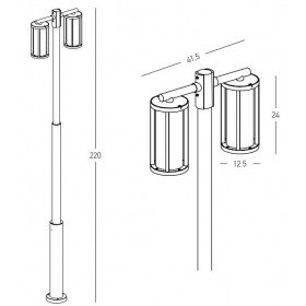 Φωτιστικό Κολώνα E27 Γραφίτης E339 ZAMBELIS
