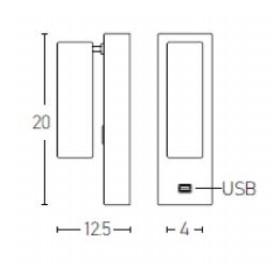 Σποτ Επίτοιχο LED 3W 3000k Μαύρο Με Θύρα USB H35 ZAMBELIS