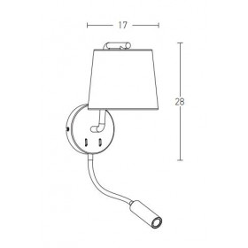 Απλίκα E27 & LED 3W 3000k Μαύρο H57 ZAMBELIS