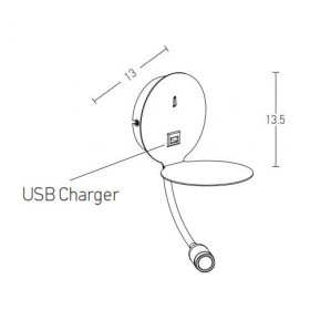 Σποτ Επίτοιχο LED 3W 3000k Λευκό Με USB H58 ZAMBELIS