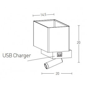 Απλίκα E27 & LED 3W 3000k Μαύρο Με USB H59 ZAMBELIS