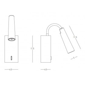Σποτ Επίτοιχο LED 3W 3000k Μαύρο H72 ZAMBELIS