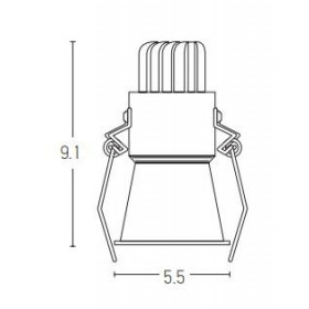 Σπότ Χωνευτό LED 6W 3000k Μαύρο S074 ZAMBELIS