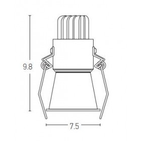 Σπότ Χωνευτό LED 10W 3000k Λευκό Σταθερό S075 ZAMBELIS