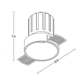 Σπότ Χωνευτό LED 6W 3000k Μαύρο Σταθερό S095-B ZAMBELIS
