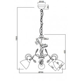 Φωτιστικό Τρίφωτο E14 Καφέ Σκουριάς Traditio TRIO LIGHTING