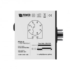Χρονικό Ρελέ Βάσης Delay On PT424-8 PELC