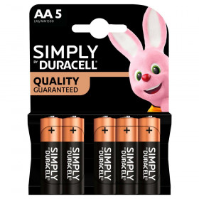 Μπαταρία Αλκαλική LR06 ΑΑ (Blister 5τμχ) Simply DURACELL