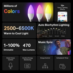 Λάμπα LED Κλασική 4.8W E14 RGB+Tunable White WiFi TAPO L430C V1.0 TP-LINK