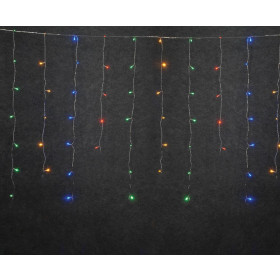 Βροχή Με 100 Πολύχρωμα LED Ασύμμετρη Διάφανο Καλώδιο Επεκτάσιμη