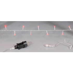 Σειρά Με 100 Λαμπάκια LED Κόκκινα Διάφανο Καλώδιο