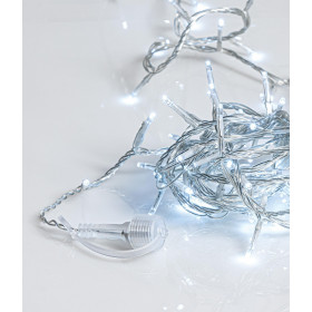 Σειρά Με 200 Λαμπάκια LED Λευκά Διάφανο Καλώδιο Επεκτάσιμα