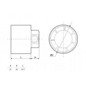 Εξαεριστήρας Αεραγωγού 100mm Λευκός TDM-100 S&P