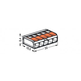 Κάπς Καλωδίων 5P Χωρίς Βίδες Έως 4mm² Καλώδιο 221-415 WAGO