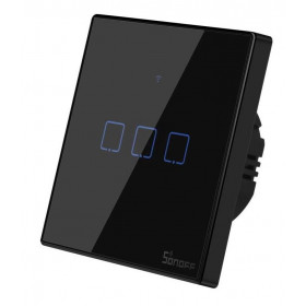 Διακόπτης WiFi Και RF 3 Εξόδων Μαύρο TX-T3EU3C SONOFF