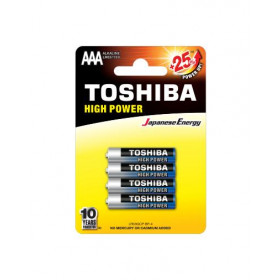Μπαταρία Αλκαλική LR03 AAA (Blister 4τμχ) High Power TOSHIBA